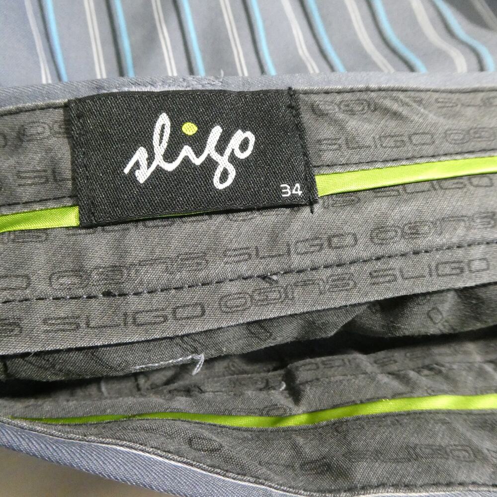 Sligo Golf Shorts Mens 34 Gray Blue‎ Striped Performance Stretch Flat Front - Picture 6 of 12